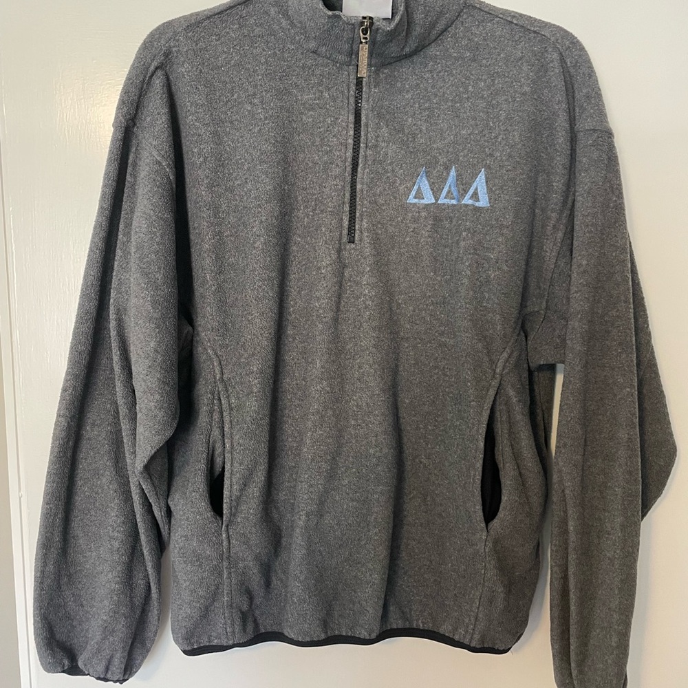 Tri-Delta Gray Quarter-Zip Sweater